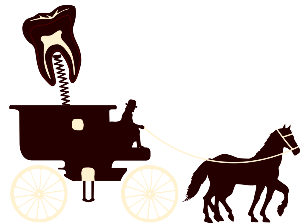 Illustration of a cart with a horse for the motion design